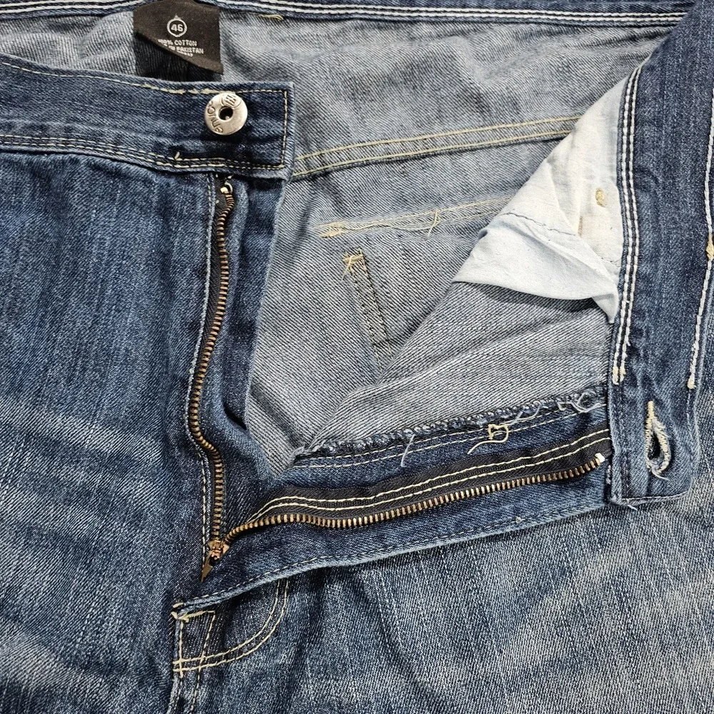 ENYCE Men's Size 46 Blue Denim Jean Shorts Relaxed Fit 100% Cotton Pockets